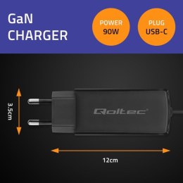 Qoltec QOLTEC ŁADOWARKA SIECIOWA 90W GAN | 5-20V | 3-4.5A | USB-C 3.1