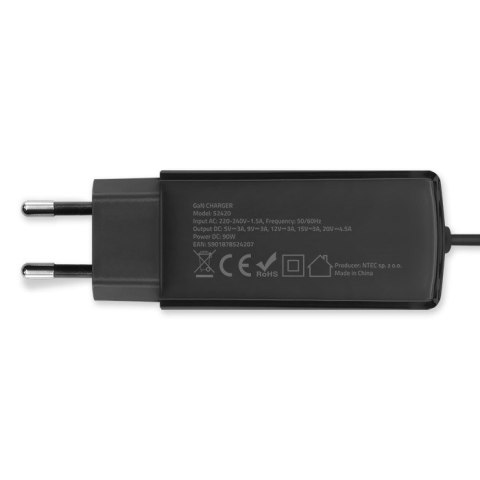 Qoltec QOLTEC ŁADOWARKA SIECIOWA 90W GAN | 5-20V | 3-4.5A | USB-C 3.1 Qoltec QOLTEC ŁADOWARKA SIECIOWA 90W GAN | 5-20V | 3-4.5A | USB-C 3.1
