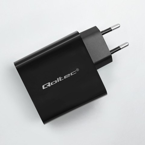 Qoltec QOLTEC ŁADOWARKA SUPER QUICK PD | 1XUSB-C | 1XUSB | 90W | 5-20V | 2.4-4.35A | CZARNA Qoltec QOLTEC ŁADOWARKA SUPER QUICK PD | 1XUSB-C | 1XUSB | 90W | 5-20V | 2.4-4.35A | CZARNA