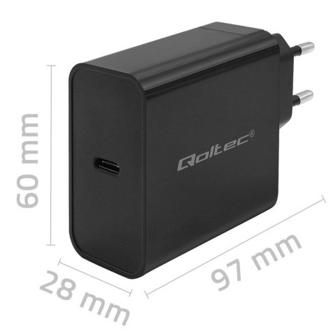Qoltec QOLTEC ŁADOWARKA SUPER QUICK PD | 1XUSB-C | 65W | 5-20V | 3-3.25A | CZARNA Qoltec QOLTEC ŁADOWARKA SUPER QUICK PD | 1XUSB-C | 65W | 5-20V | 3-3.25A | CZARNA