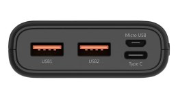 Silicon Power PowerBank Silicon Power Cell C10QC 10000mAh QC3.0+PD Micro USB typ B USB 3.0 USB-C kolor czarny (SP10KMAPBKC10QCK)
