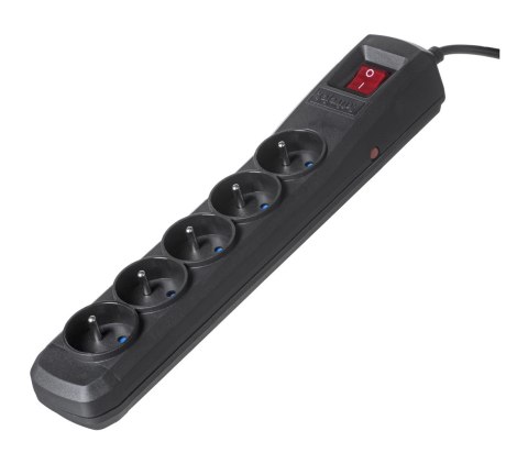 Activejet Listwa przeciwprzepięciowa Activejet 5gn/5m/cz (10A; 2300W) 5m; kolor czarny Activejet Listwa przeciwprzepięciowa Activejet 5gn/5m/cz (10A; 2300W) 5m; kolor czarny