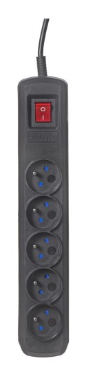 Activejet Listwa przeciwprzepięciowa Activejet 5gn/5m/cz (10A; 2300W) 5m; kolor czarny