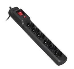 Activejet Listwa przeciwprzepięciowa Activejet COMBO 6gn/5m/cz (10A; 2300W) 5m; kolor czarny