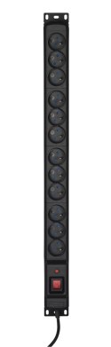 Activejet Listwa przeciwprzepięciowa Activejet COMBO/12gn/3m/cz (12 x UTE; 10 A (2500 W); 3m; kolor czarny)