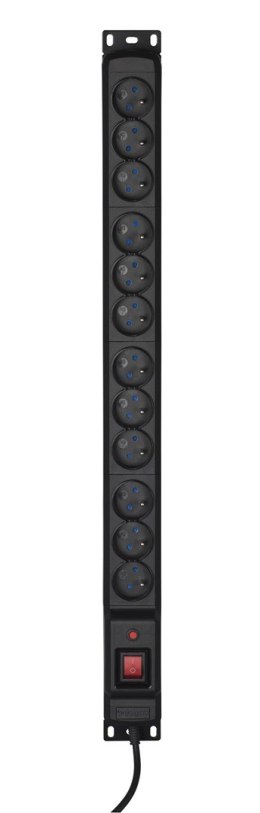 Activejet Listwa przeciwprzepięciowa Activejet COMBO/12gn/3m/cz (12 x UTE; 10 A (2500 W); 3m; kolor czarny)