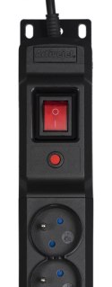 Activejet Listwa przeciwprzepięciowa Activejet COMBO/12gn/3m/cz (12 x UTE; 10 A (2500 W); 3m; kolor czarny)