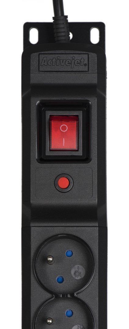 Activejet Listwa przeciwprzepięciowa Activejet COMBO/12gn/3m/cz (12 x UTE; 10 A (2500 W); 3m; kolor czarny) Activejet Listwa przeciwprzepięciowa Activejet COMBO/12gn/3m/cz (12 x UTE; 10 A (2500 W); 3m; kolor czarny)