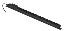Activejet Listwa przeciwprzepięciowa Activejet COMBO/12gn/5m/cz (12 x UTE; 10A (2500 W); 5m; kolor czarny)