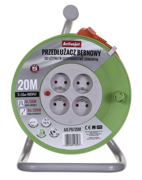 Activejet Przedłużacz bębnowy Activejet PB/20m Activejet Przedłużacz bębnowy Activejet PB/20m