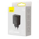 Baseus BASEUS ŁADOWARKA SIECIOWA 2XUSB, USB-C (CZARNA)