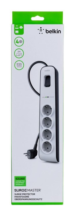 Belkin BELKIN LISTWA ZASILAJACA 525J, 4X SCHUKO, 2M, BIAŁA