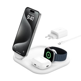 Belkin BELKIN WIRELESS CHARGER MAGSAFE 3IN1 QI 2.0 IPHONE/AW/AIRPODS, BIAŁA