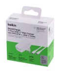 Belkin Ładowarka Belkin BoostCharge 3 Port USB-C PD 3.1 PPS Wall Charger 67W + USB-C to USB-C Cable 2m White