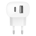 Belkin Ładowarka Belkin BoostCharge Dual USB-C + USB-A Wall Charger with PPS 37W White