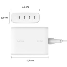Belkin Ładowarka Belkin BoostCharge Pro 4-Port USB-C PD 3.1 GaN Charger 200W White