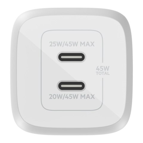 Belkin Ładowarka Belkin BoostCharge Pro Dual USB-C PD 3.0 PPS GaN Wall Charger 45W White Belkin Ładowarka Belkin BoostCharge Pro Dual USB-C PD 3.0 PPS GaN Wall Charger 45W White