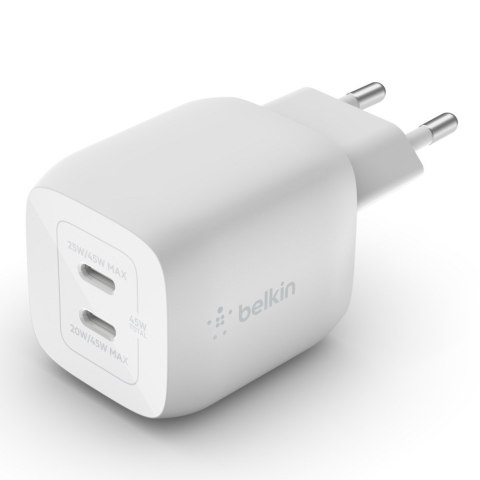 Belkin Ładowarka Belkin BoostCharge Pro Dual USB-C PD 3.0 PPS GaN Wall Charger 45W White Belkin Ładowarka Belkin BoostCharge Pro Dual USB-C PD 3.0 PPS GaN Wall Charger 45W White