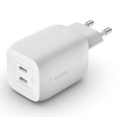 Belkin Ładowarka Belkin BoostCharge Pro Dual USB-C PD 3.0 PPS GaN Wall Charger 65W White Belkin Ładowarka Belkin BoostCharge Pro Dual USB-C PD 3.0 PPS GaN Wall Charger 65W White