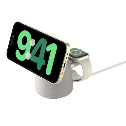 Belkin Ładowarka bezprzewodowa Belkin BoostCharge Pro 2-in-1 Wireless Charging Dock with MagSafe iPhone/Apple Watch 15W Sand Belkin Ładowarka bezprzewodowa Belkin BoostCharge Pro 2-in-1 Wireless Charging Dock with MagSafe iPhone/Apple Watch 15W Sand