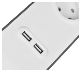 Belkin Listwa zasilająca Belkin Power Surge 4-PORT + 2xUSB-A 2m Grey/White Schuko