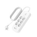 Belkin Listwa zasilająca Belkin Power Surge 6-PORT + 1xUSB-A +1xUSB-C 2.4A PD 650J 2m White Schuko