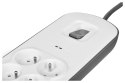 Belkin Listwa zasilająca Belkin Power Surge 6-PORT + 2xUSB-A 2.4A 650J 2m Grey/White