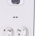 Belkin Listwa zasilająca Belkin Power Surge 8-PORT + 2xUSB-A 18W 900J 2m Grey/White