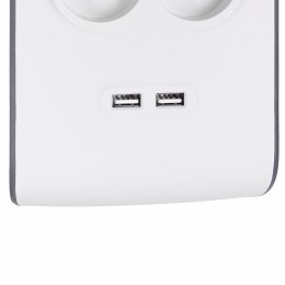 Belkin Listwa zasilająca Belkin Power Surge 8-PORT + 2xUSB-A 18W 900J 2m Grey/White