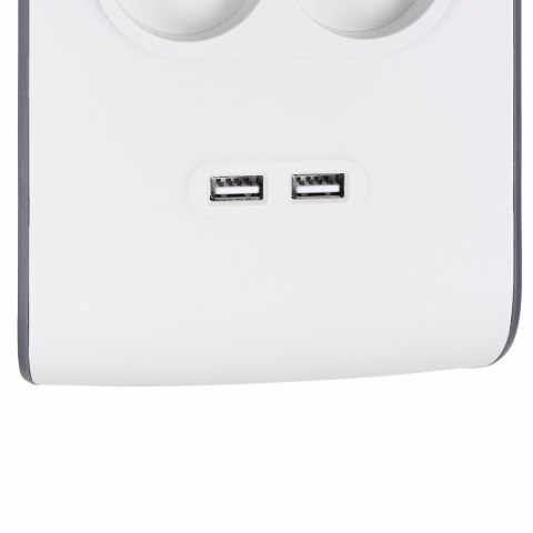Belkin Listwa zasilająca Belkin Power Surge 8-PORT + 2xUSB-A 18W 900J 2m Grey/White Belkin Listwa zasilająca Belkin Power Surge 8-PORT + 2xUSB-A 18W 900J 2m Grey/White