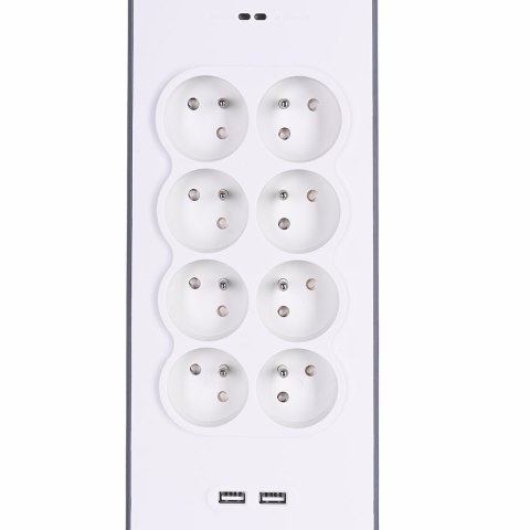 Belkin Listwa zasilająca Belkin Power Surge 8-PORT + 2xUSB-A 18W 900J 2m Grey/White Belkin Listwa zasilająca Belkin Power Surge 8-PORT + 2xUSB-A 18W 900J 2m Grey/White