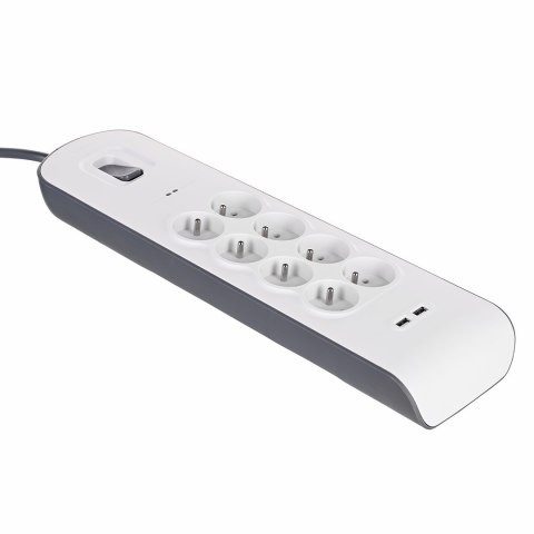 Belkin Listwa zasilająca Belkin Power Surge 8-PORT + 2xUSB-A 18W 900J 2m Grey/White Belkin Listwa zasilająca Belkin Power Surge 8-PORT + 2xUSB-A 18W 900J 2m Grey/White