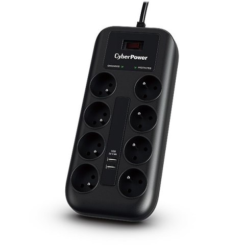 CyberPower Listwa przeciwprzepięciowa CyberPower P0820SUF0-FR CyberPower Listwa przeciwprzepięciowa CyberPower P0820SUF0-FR