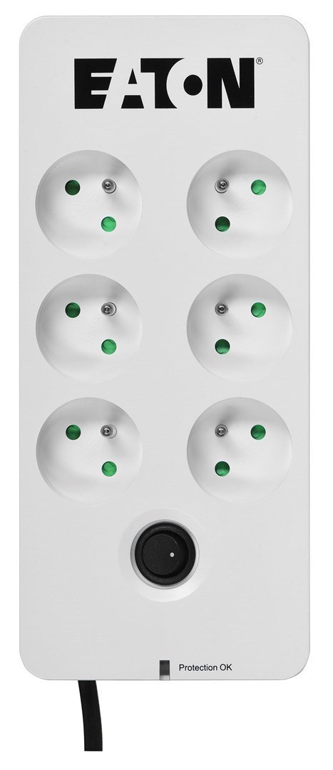 EATON Listwa przeciwprzepięciowa EATON PB6F (6 x UTE; 10 A; kolor biały) EATON Listwa przeciwprzepięciowa EATON PB6F (6 x UTE; 10 A; kolor biały)