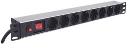 Intellinet INTELLINET LISTWA ZASILAJĄCA RACK 19 X8 1U SCHUKO 3M BEZPIECZNIK 713986