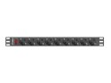 Lanberg LANBERG LISTWA ZASILAJĄCA RACK 19" PDU 1U, 16A, 9X SHUKO, 3M PDU-09F-0300-BK