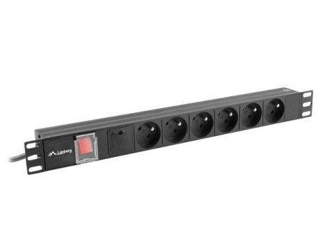 Lanberg LANBERG LISTWA ZASILAJĄCA RACK PDU 19" (1U, 16A, 6X 230V PL, 2M, CZARNA) PDU-06E-0200-BK Lanberg LANBERG LISTWA ZASILAJĄCA RACK PDU 19" (1U, 16A, 6X 230V PL, 2M, CZARNA) PDU-06E-0200-BK