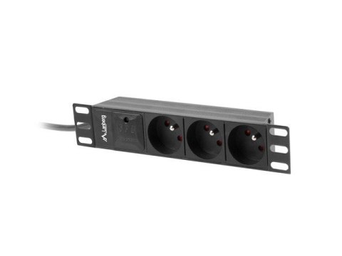 Lanberg Listwa RACK Lanberg PDU-03E-0200-BK (3 x Typ E; 16 A (3680 W); 2m; kolor czarny) Lanberg Listwa RACK Lanberg PDU-03E-0200-BK (3 x Typ E; 16 A (3680 W); 2m; kolor czarny)