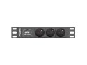 Lanberg Listwa RACK Lanberg PDU-03E-0200-IEC-BK (3 x Typ E; 10 A; 2m; kolor czarny)