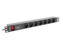 Lanberg Listwa RACK Lanberg PDU-07E-0200-IEC-BK (7 x UTE; 10 A; 2m; kolor czarny)