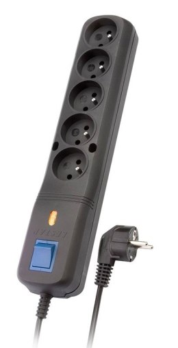 Lestar Listwa przeciwprzepięciowa Lestar LV 530W 5,0m (5 x VDE; 10 A; 5m; kolor czarny)