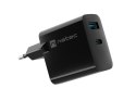 NATEC NATEC ŁADOWARKA NATEC RIBERA GAN 1X USB-A + 1X USB-C 65W CZARNA NUC-2145