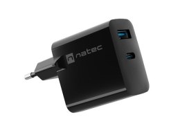 NATEC NATEC ŁADOWARKA RIBERA GAN 1X USB-A + 1X USB-C 45W CZARNA NUC-2143