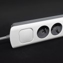 Qoltec QOLTEC LISTWA ZASILAJĄCA ANTYPRZEPIĘCIOWA | 6 GNIAZD | 2 X USB | 1.8M | BIAŁO-SZARA