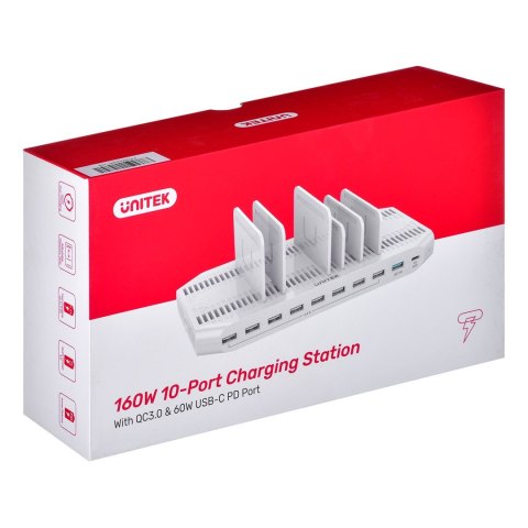 UNITEK UNITEK STACJA ŁADUJĄCA 10X USB, 160W, Y-2190 UNITEK UNITEK STACJA ŁADUJĄCA 10X USB, 160W, Y-2190