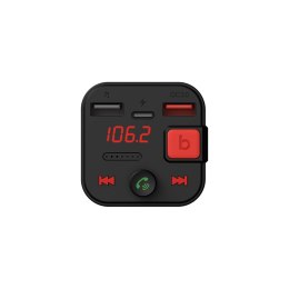 SAVIO SAVIO TR-15 TRANSMITER FM Z WYŚWIETLACZEM, BLUETOOTH I ŁADOWARKĄ PD USB-C USB-A QUICK CHARGE, BASS BOOST