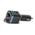 SAVIO SAVIO TRANSMITER FM SAMOCHODOWY Z FUNKCJĄ BLUETOOTH 5.0 QUICK CHARGE 3.0 ORAZ POWER DELIVERY, WYŚWIETLACZ LED, FUNKCJ BASS BO