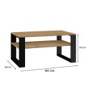 TOP E SHOP Stolik ława MODERN 1P 90x58xH50 artisan/czerń