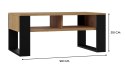 TOP E SHOP Stolik ława MODERN 2P 90x58xH50 artisan/czarny