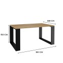 TOP E SHOP Stolik ława MODERN 90x58xH50 artisan/czarny